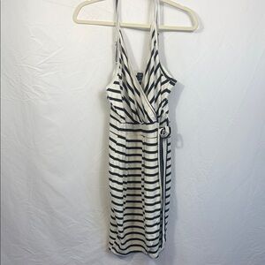 SHEIN Black and White Striped Midi Dress